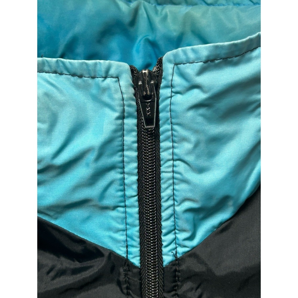Vintage Nike Windbreaker Jacket No Hood Black Blue Swoosh Full Zip up Rare 614 - Picture 4 of 6